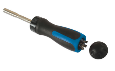 Ratchet Screwdriver & 10 Bits With Blue And Black Handle