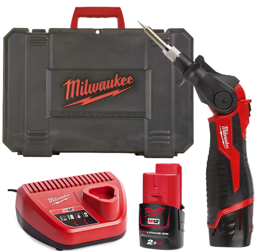 Milwaukee M12SI-201C Compact Soldering Iron + 1 x 2.AH Battery + Case 4933459762